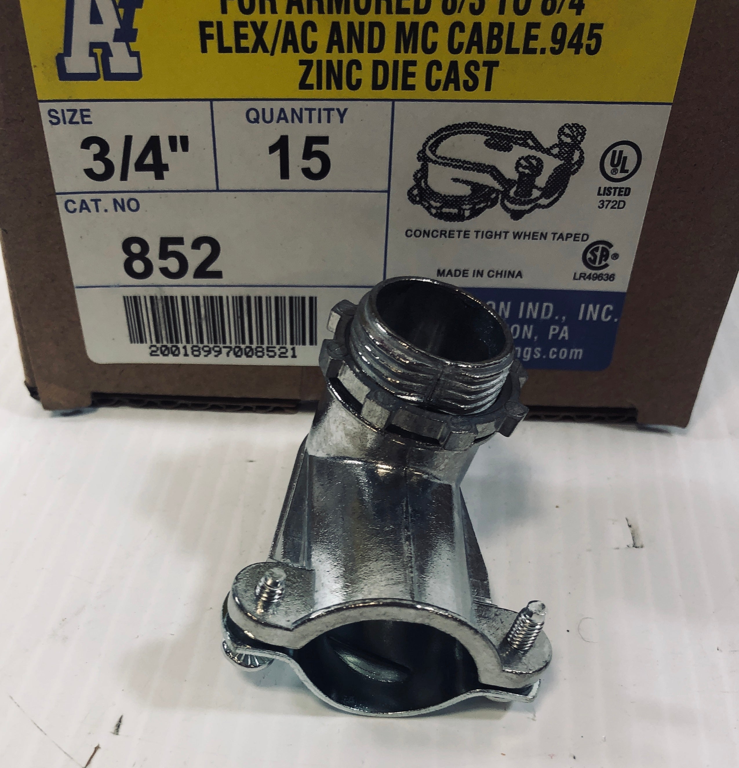 Arlington 852 90 Degree Angle Connector 3/4" - Box of 15
