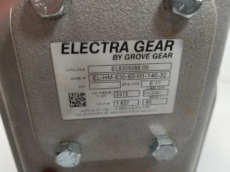 Grove Gear EL-HM-830-60-H1-140-32 Electra 60:1 Gear Reducer