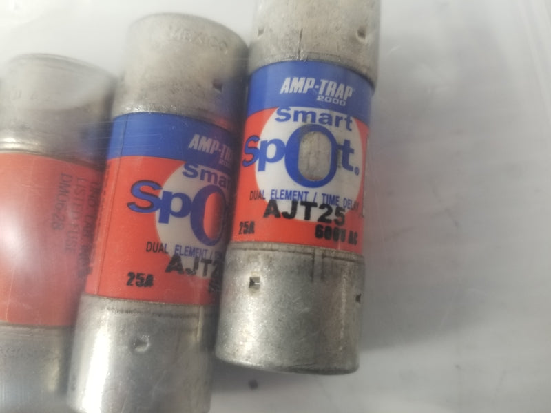 Ferraz Shawmut AJT25 Smart Spot Time Delay 25A Cartridge Fuse (Lot of 5)