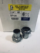 Arlington Screw-In Connector For Flexible Metal Conduit 1-1/4" GF125 Box of 40
