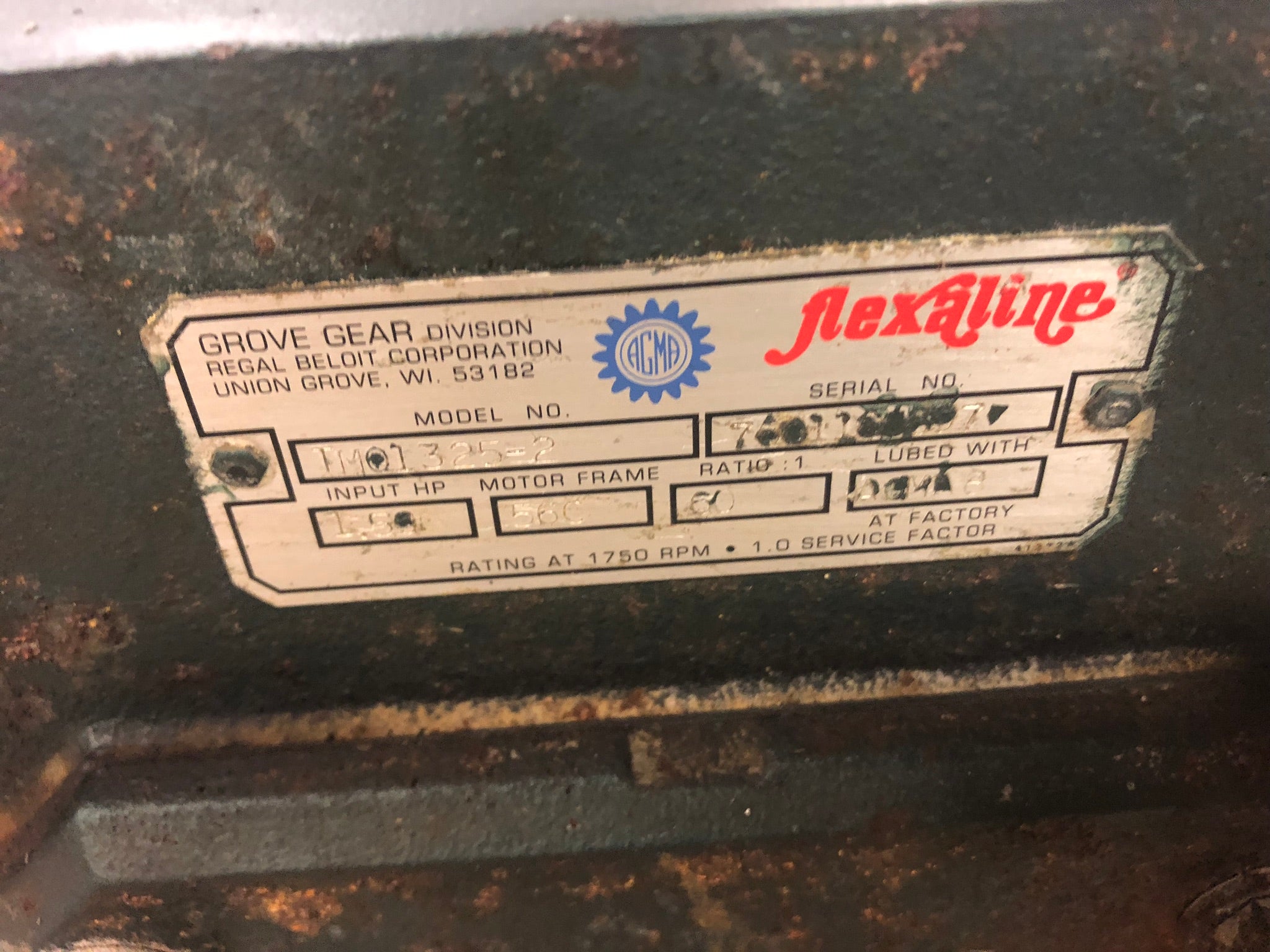 Grove Gear Flexaline TMO1325-2 Speed Reducer
