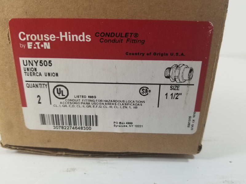 Crouse-Hinds UNY505 Condulet Conduit Union Fitting (Box of 2)