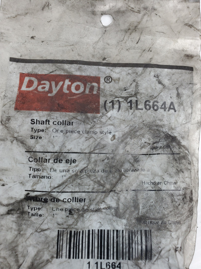 Dayton 1L664A 1" Steel Shaft Clamp Collar - Black Oxide