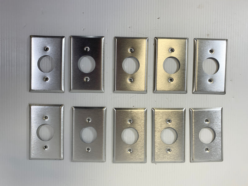 Lot of 10 Stainless Single Dimmer Receptacle Outlet Cover