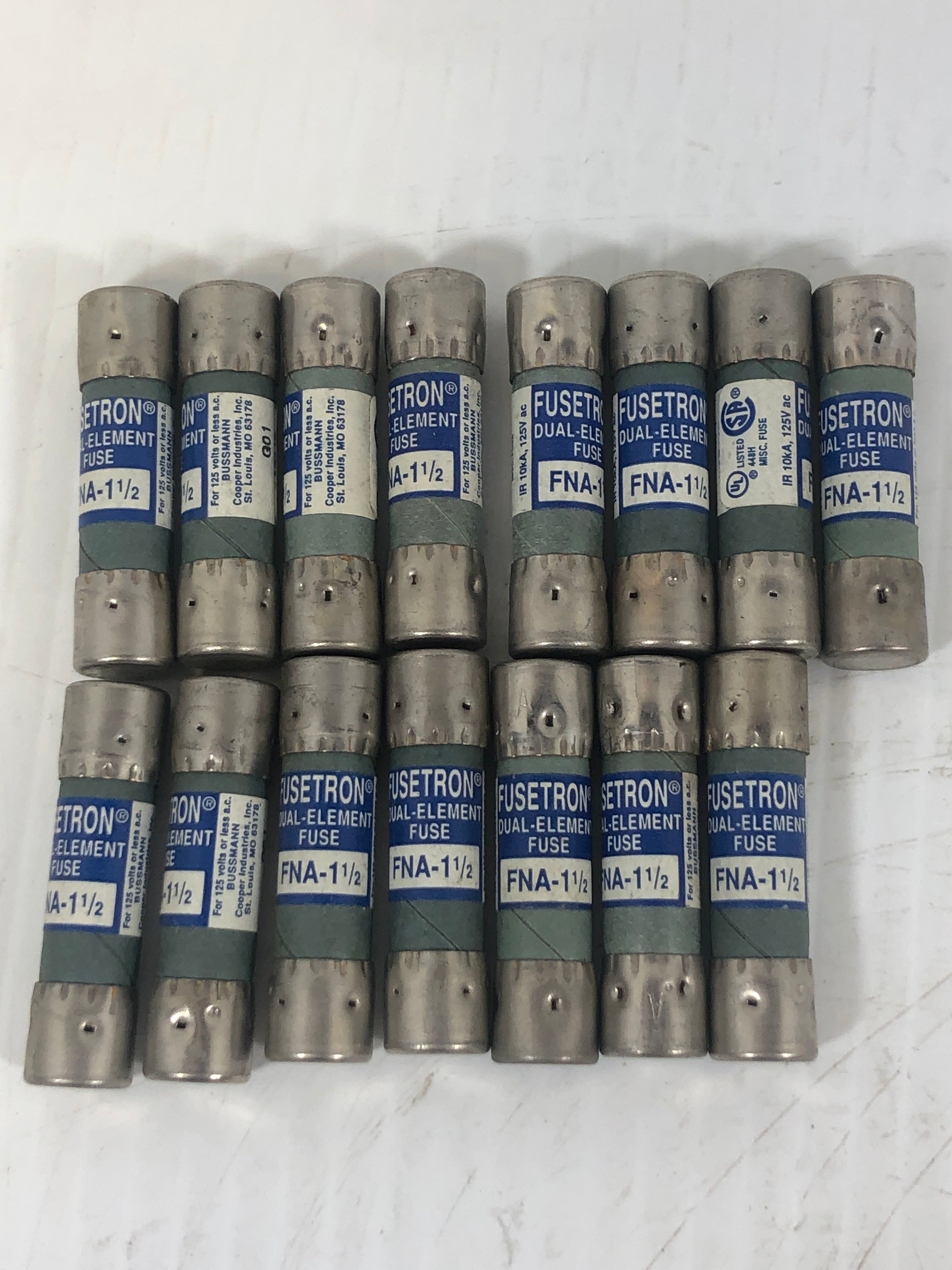 Buss Fusetron FNA 1-1/2 Dual Element Fuse - Lot of 15