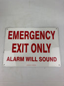 Accuform MEXT04 Metal Emergency Exit Only Alarm Will Sound Sign 14 x 10" 129251A