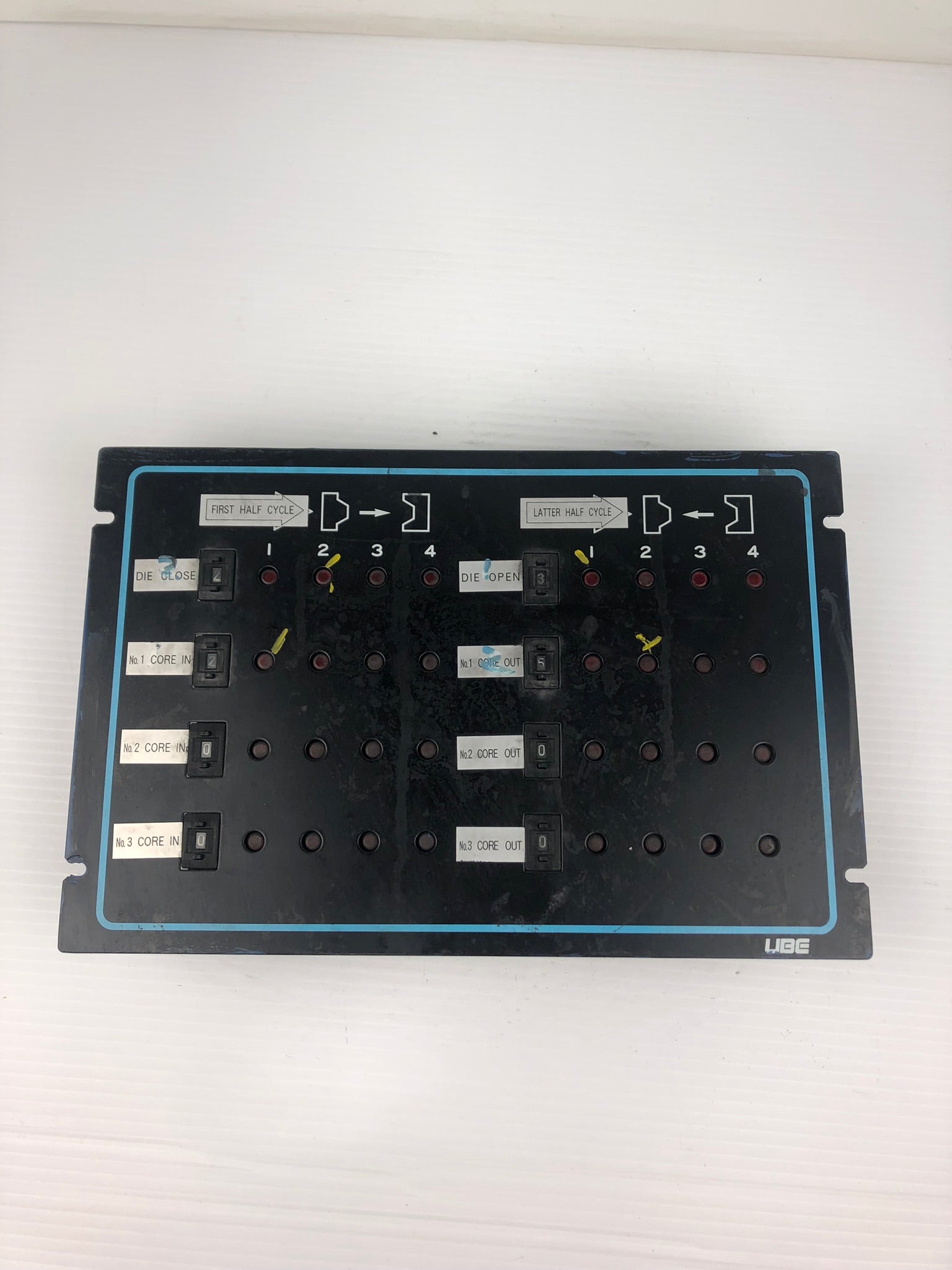 UBE 1044-283 Control Panel Cycle Select - Back Cracked