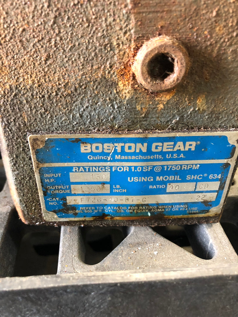 Boston Gear F726-40-B7-G Gear Box Reducer Ratio 40