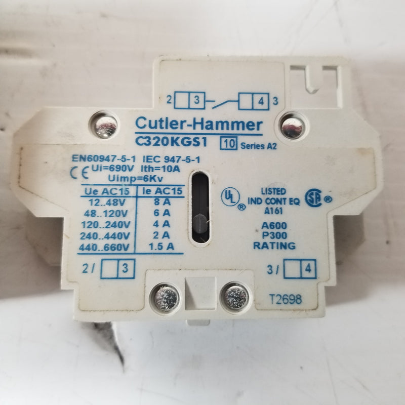 Cutler-Hammer C320KGS1 Auxliary Contact