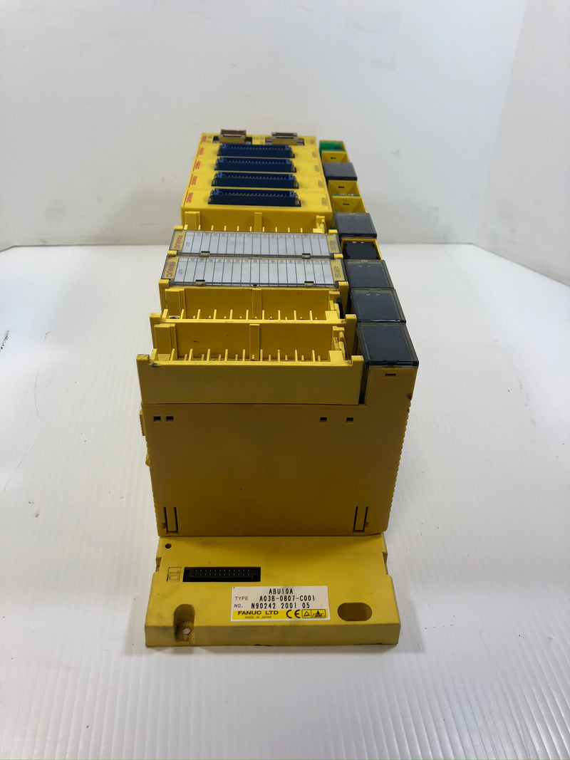 Fanuc A03B-0807-C001 PLC I/O Unit Base with 10 Modules A03B-0807-C011