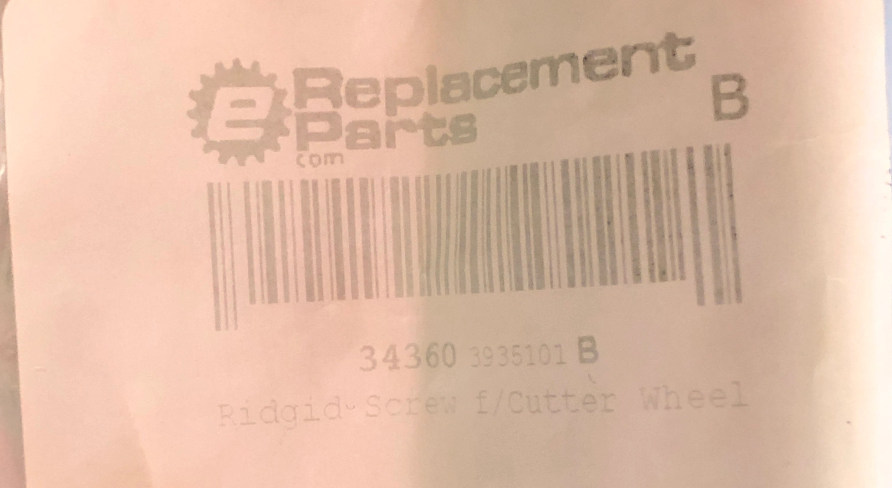 Cutter Wheel Ridgid Screw 34360 use with: 122 Copper Cut Machine 30 Tube Cutters