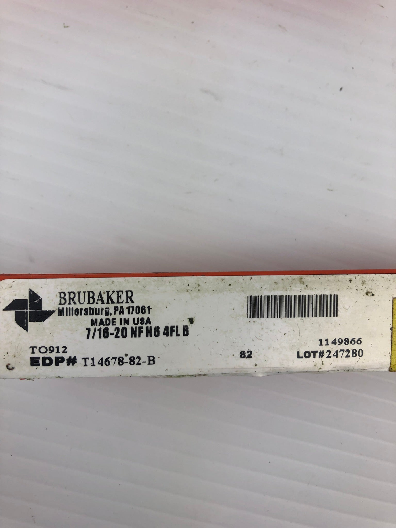 Brubaker 7/16-20 NF H6 4FL B Tap T14678-82-B Drill Bit Tap Tool - Lot of 2