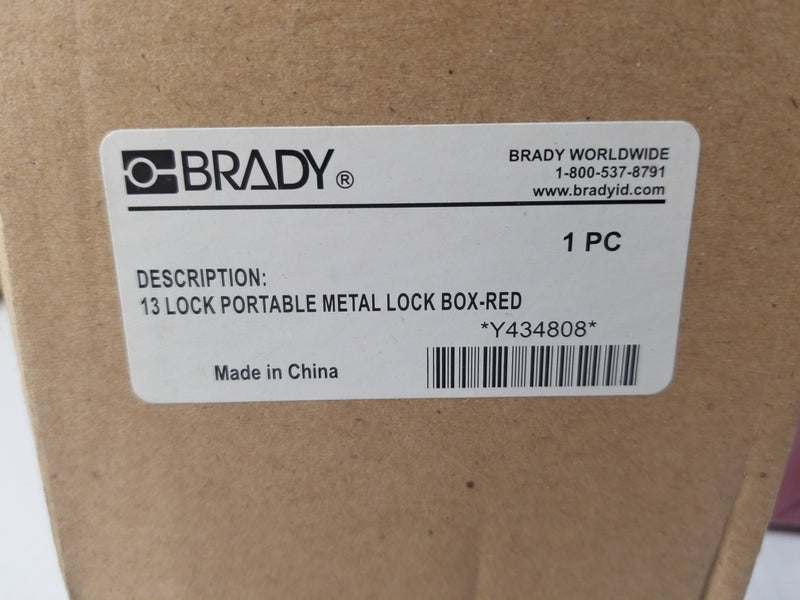 Brady Y434808 Red Safety Lockout Box 13-Lock