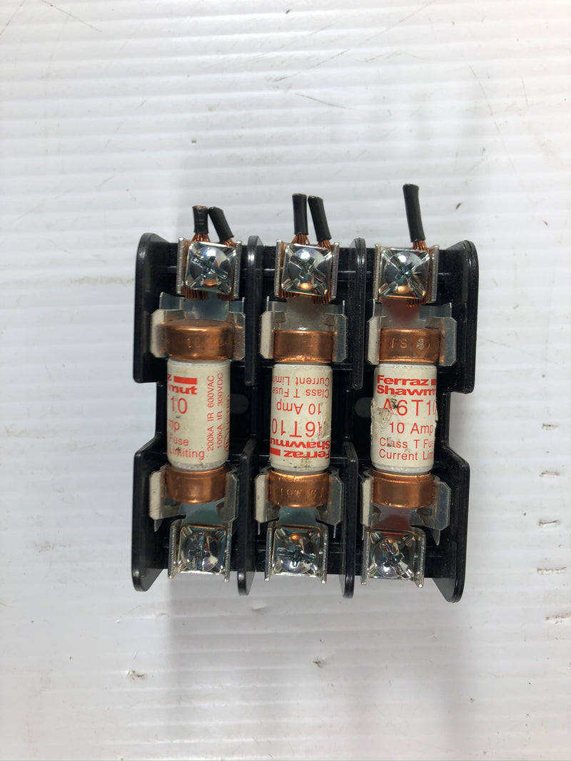 Ferraz Shawmut 60328T Class T Fuse Holder 3 Pole with A6T10 Fuses