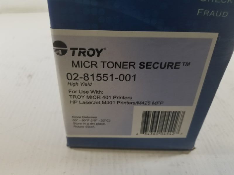 Troy 02-81551-001 Black Micr Toner Secure Cartridge