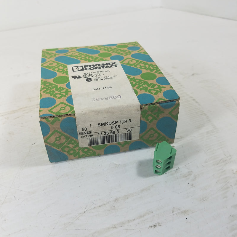 Phoenix Contact SMKDSP 1 5/3-5 08 300V 10A 28-14AWG (Box of 50)