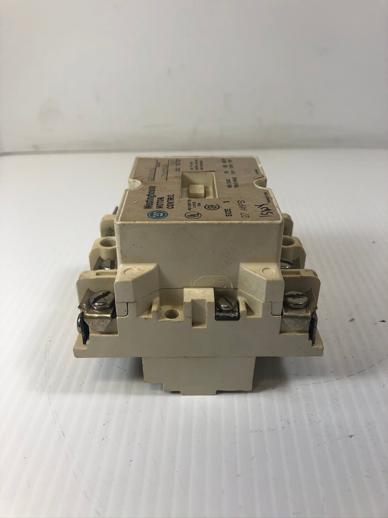 Westinghouse A201K1CA Motor Starter Contactor 6710C54G06 J 27A Size 1 - Cracked