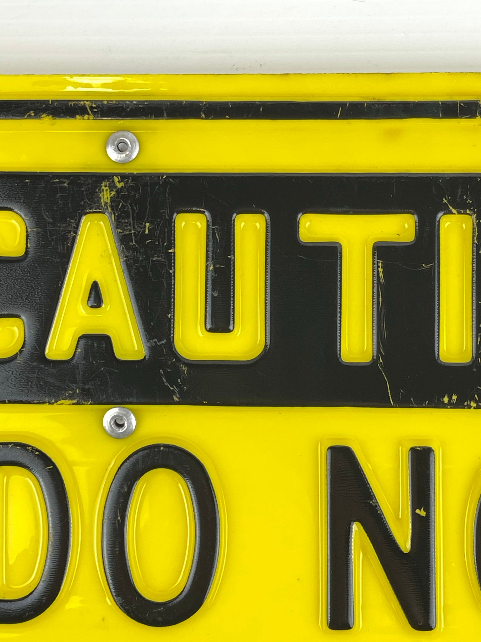 Industrial Sign 9-1/2" x 12-1/2" "Caution Do Not Bar Unit" Yellow and Black