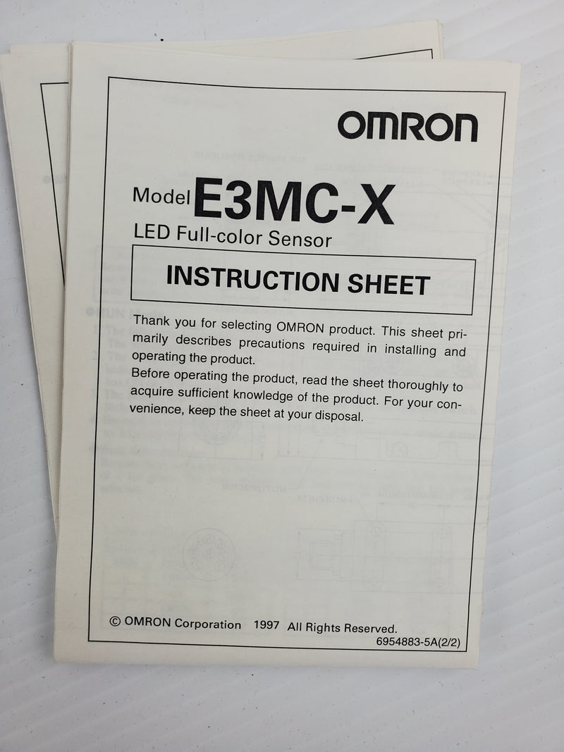 Omron E3MC-X LED Full Color Sensor E3MCX