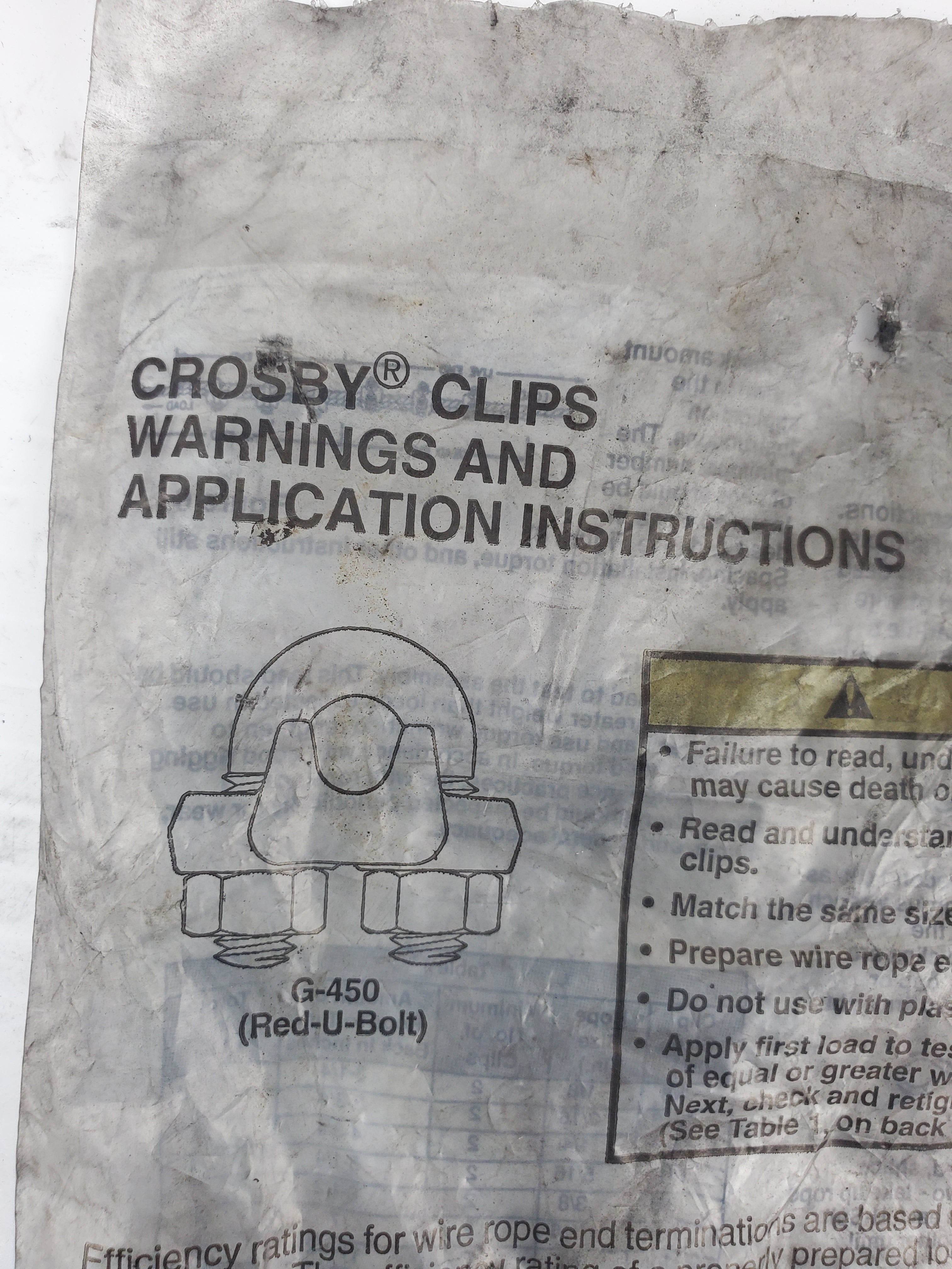 Crosby Clips G-450 Red-U-Bolt 1/8"