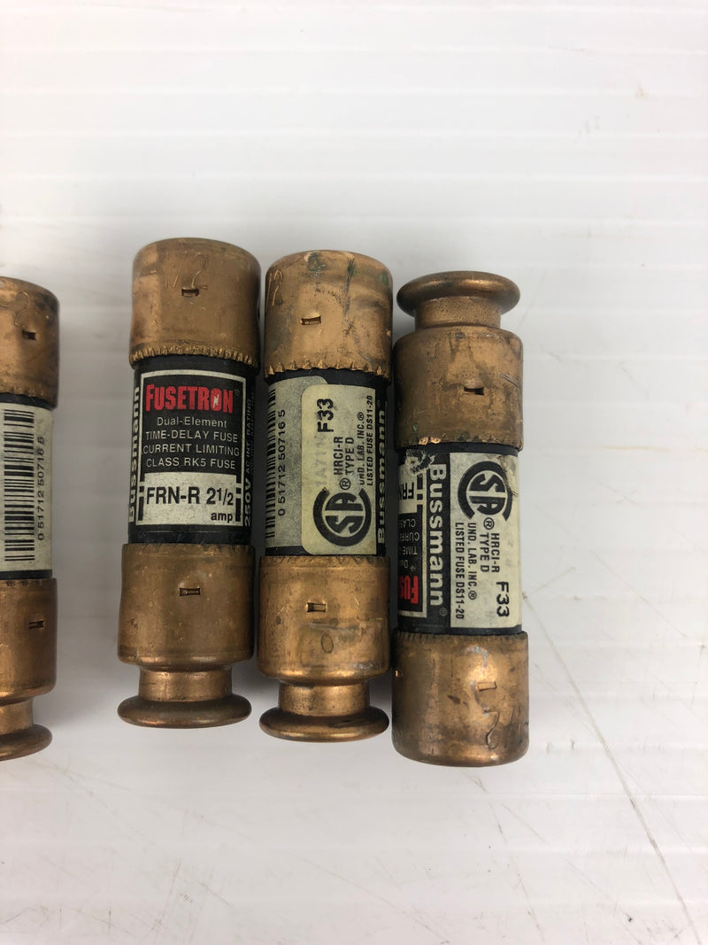 Fusetron FRN-R 2-1/2 Dual Element Time Delay Fuse - Lot of 5