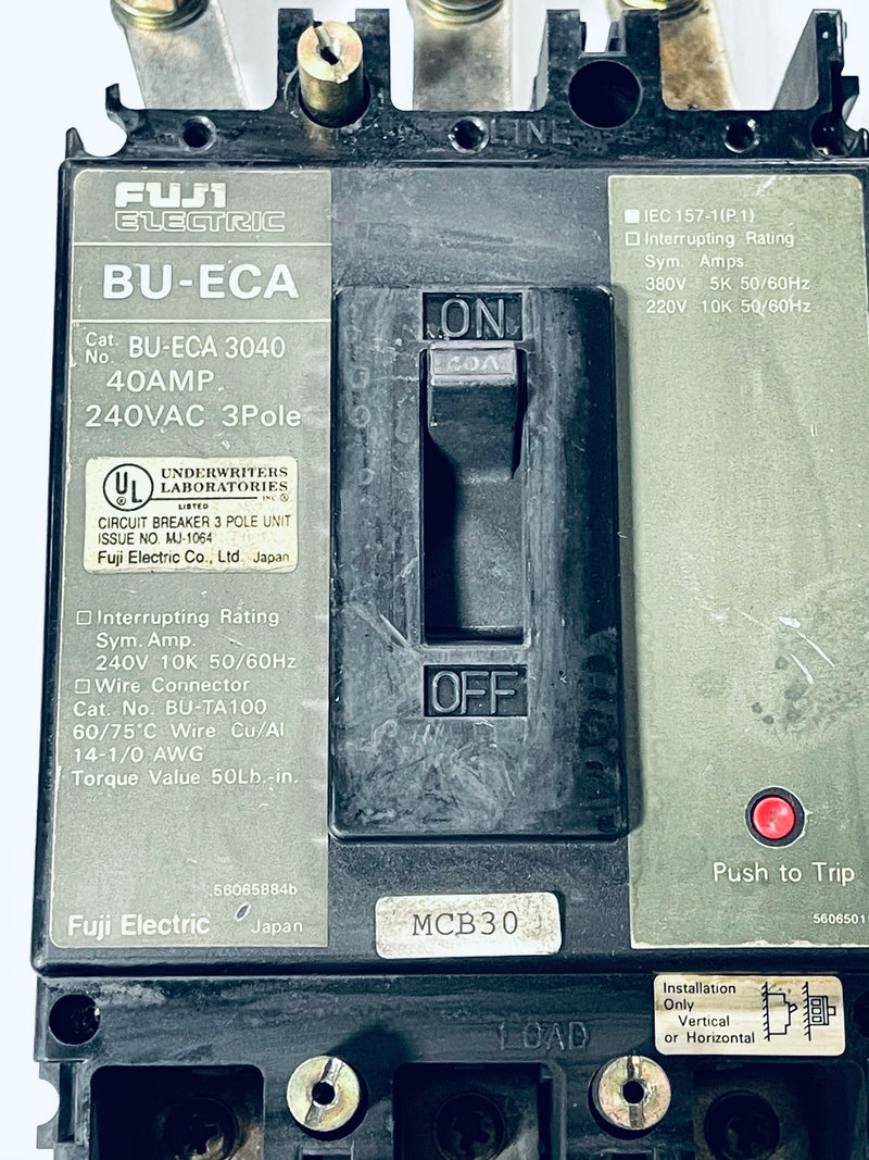 Fuji BU-ECA Circuit Breaker 3 Pole