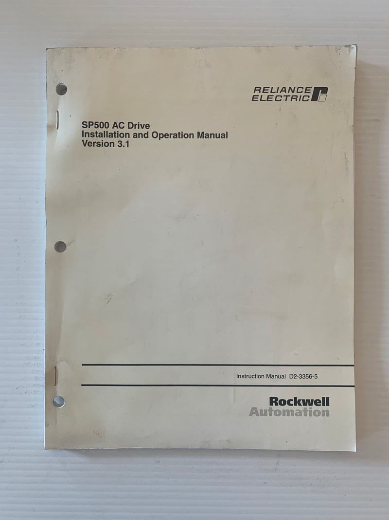 Reliance D2-3356-5 SP500 AC Drive Manual