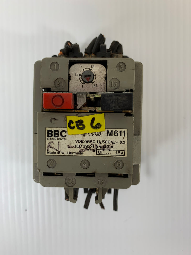 BBC M611 VDE0660 IEC292-1 Motor Switch