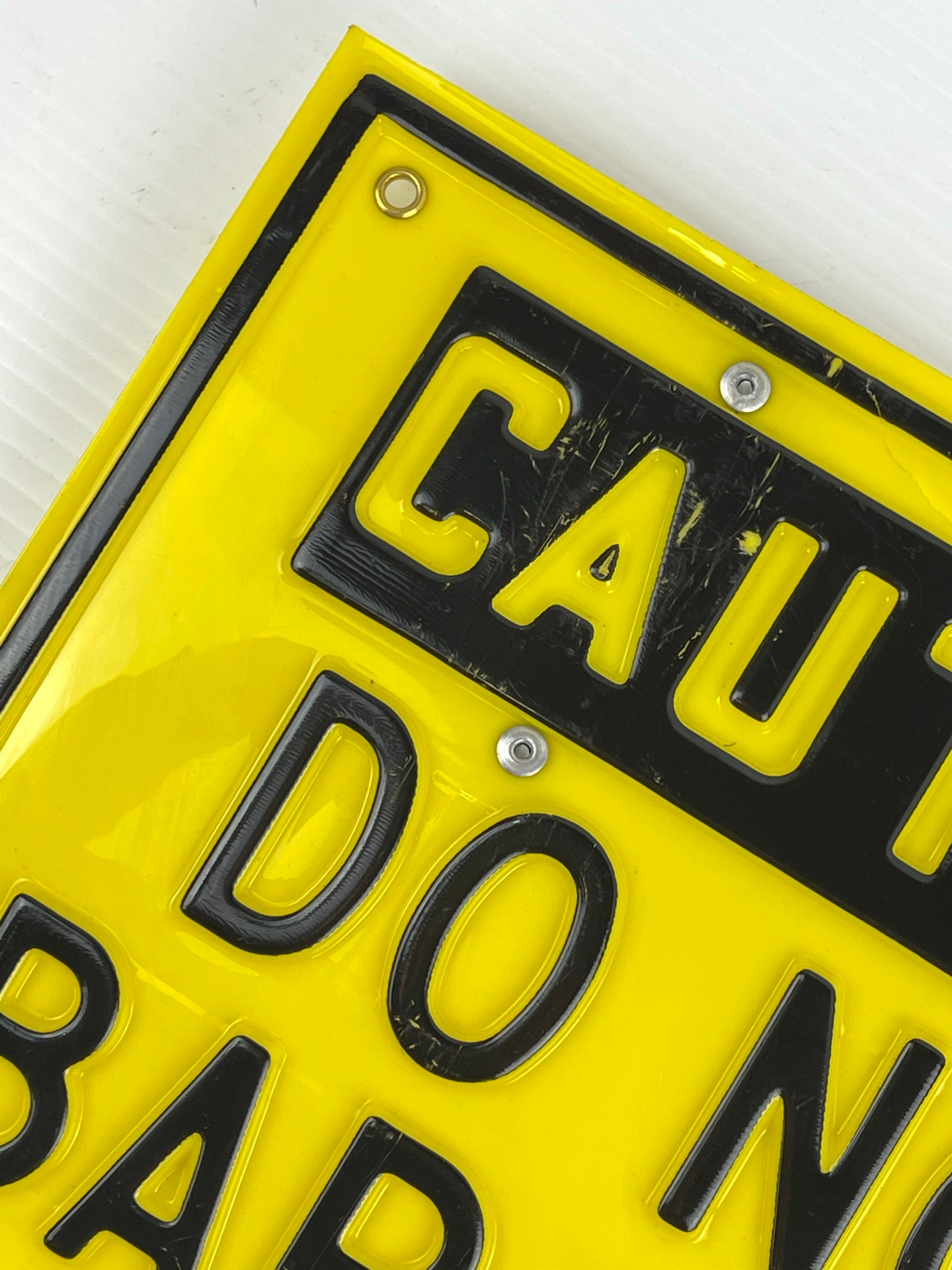Industrial Sign 9-1/2" x 12-1/2" "Caution Do Not Bar Unit" Yellow and Black