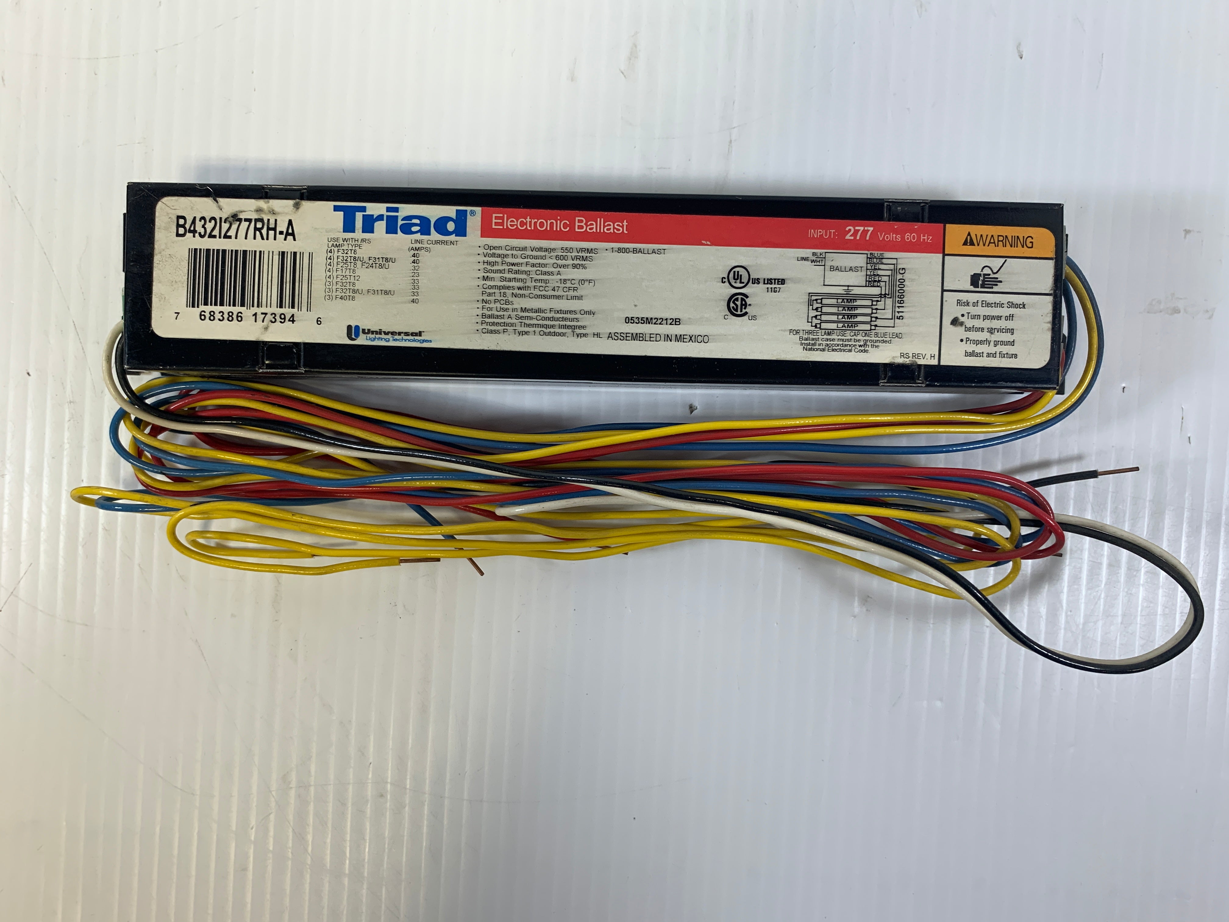 Triad B432I277RH-A Electronic Ballast 277 Volts