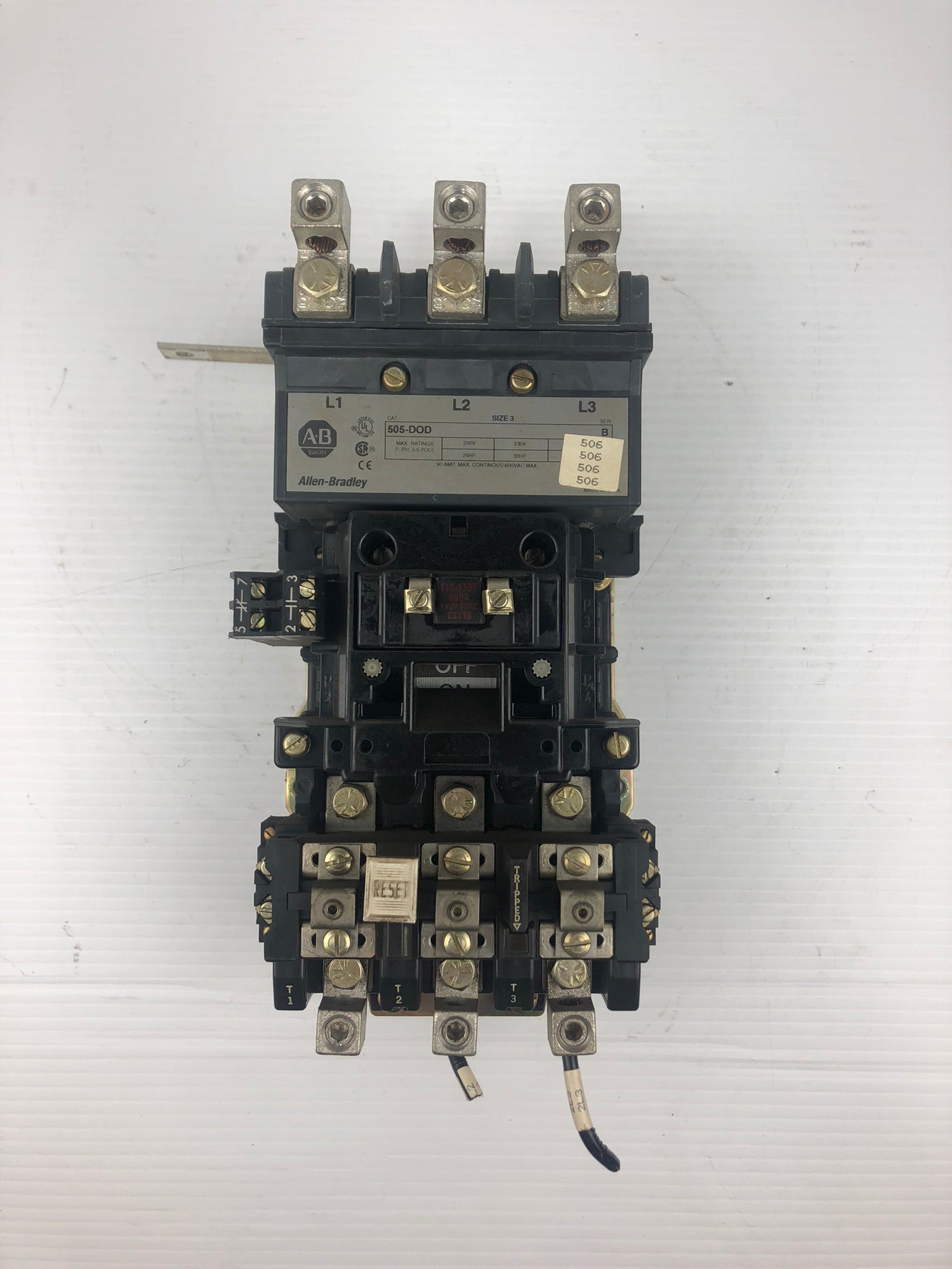 Allen-Bradley 505-DOD Controller Series B Size 3 with 595-A34 and W40185-801-01