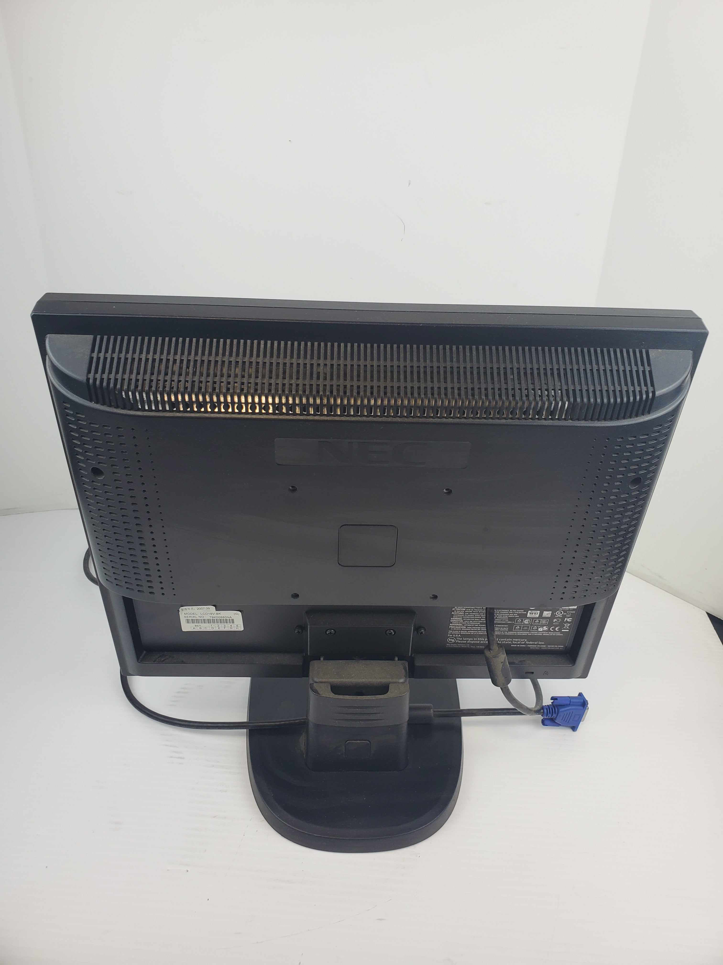 NEC LCD19V Computer Monitor 19" - NOT TESTED - NO POWER CABLE