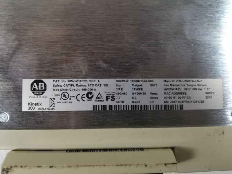 Allen-Bradley 2097-V34PR6 Kinetix 300 AC Drive