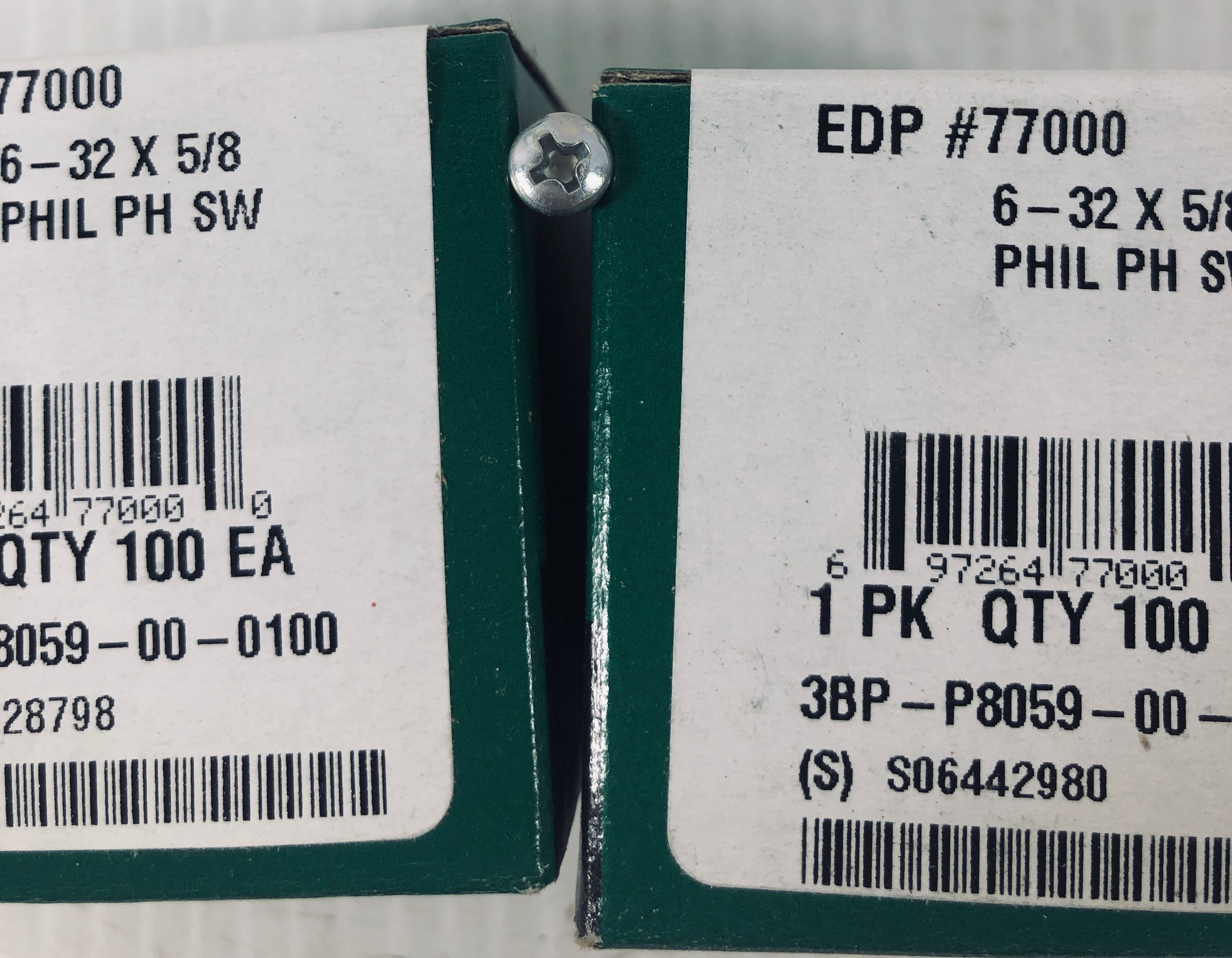 Phillips Head Screw 6-32x5/8 3BP-P8059-00-0100 - 2 Boxes of 100 Each - 200 Total