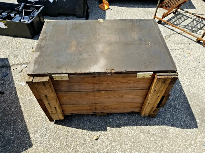 Wooden Crate Box Chest Trunk with Hinged Lockable Lid