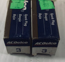 AC Delco Spark Plug 3 Lot of 2