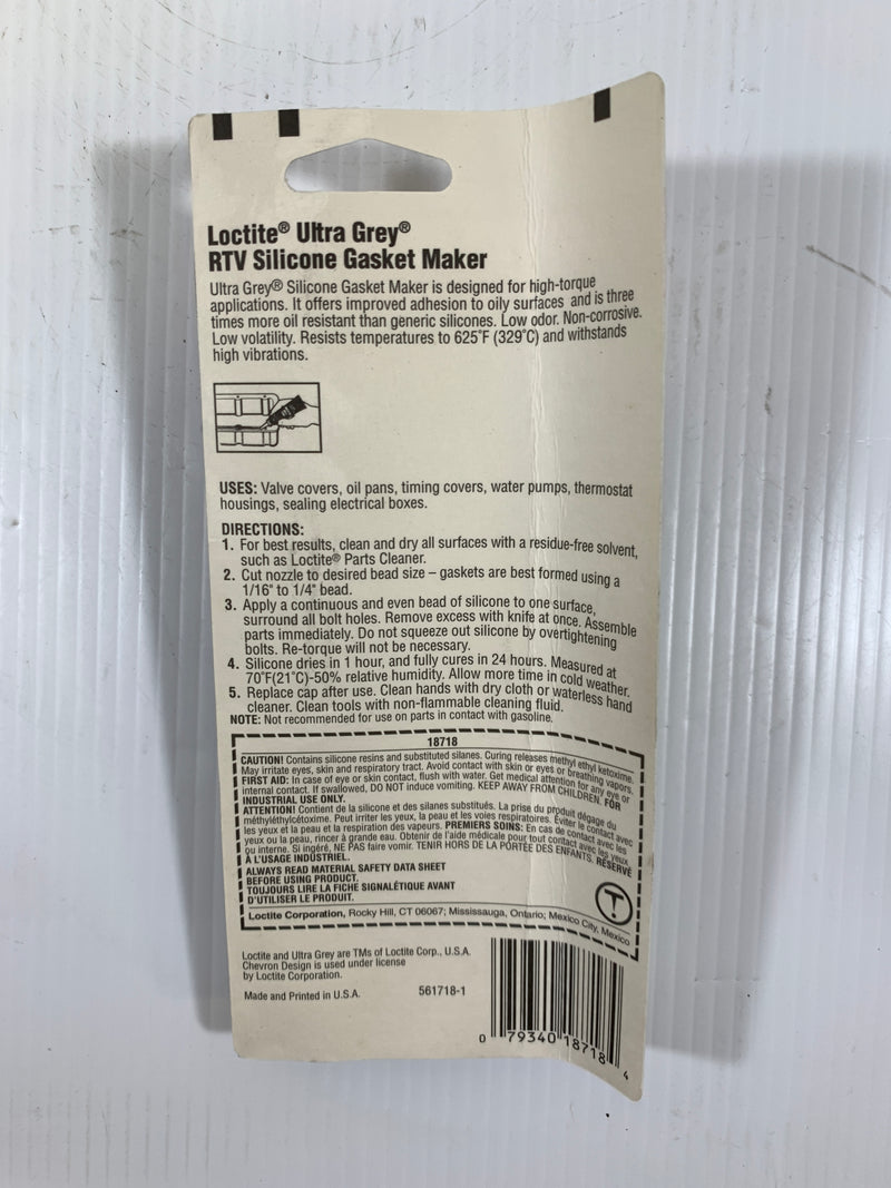 Loctite Ultra Grey RTV Silicone Gasket Maker 18718