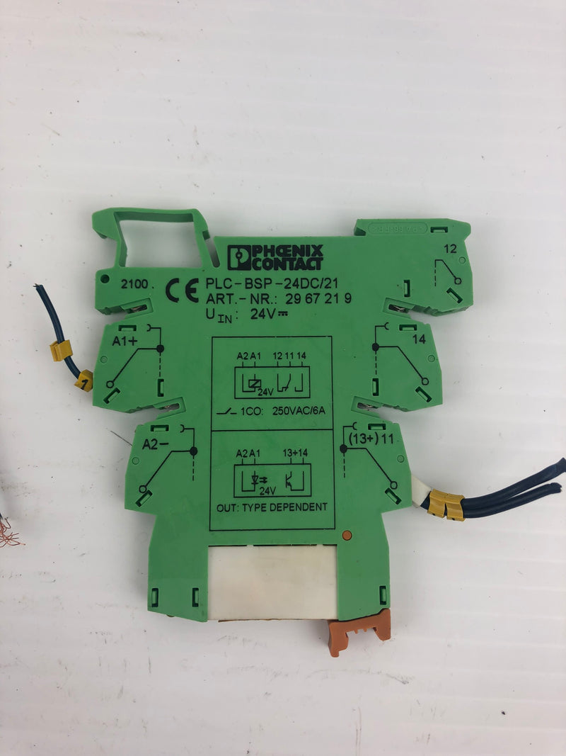 Phoenix Contact PLCBSP24DC/21 Terminal Block Relays Lot of 6