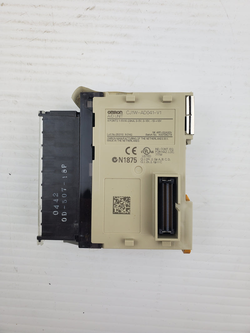 Omron CJ1W-AD041-V1 A/D Unit 4 Points 1-5V/4-20mA 0-5V, 0-10V, -10-+10V