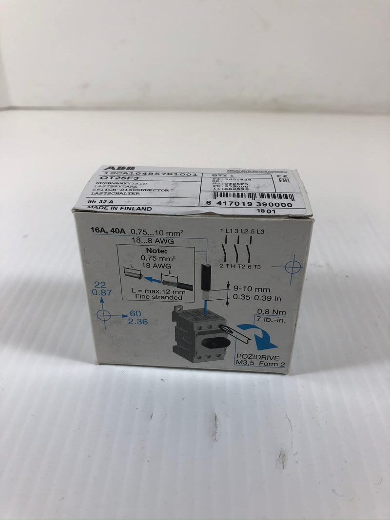 ABB OT25F3 Disconnect Switch 1SCA104857R1001