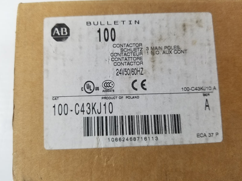 Allen-Bradley 100-C43KJ10 Contactor 24V Coil