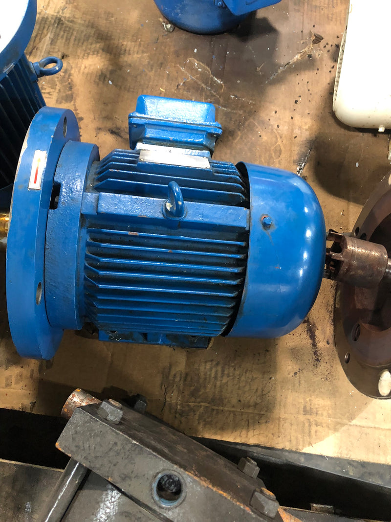 WorldWide WWE3-18-182TC Industrial Electric Motor 3 PH 3 HP 1750 RPM Blue