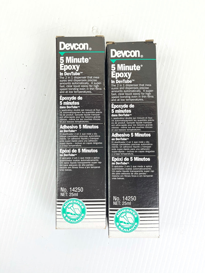 Devcon 5 Minute Epoxy 14250 25ml Lot of 2 out of date