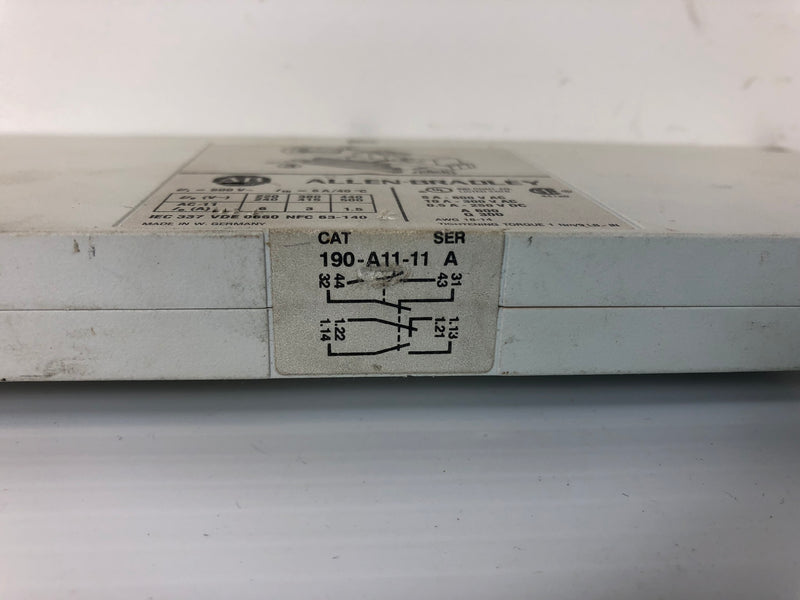 Allen-Bradley 190-A11-11 Series A Auxiliary Contact