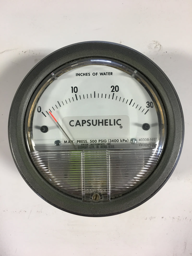 Dwyer Capsuhelic Pressure Gauge 4030B NIST
