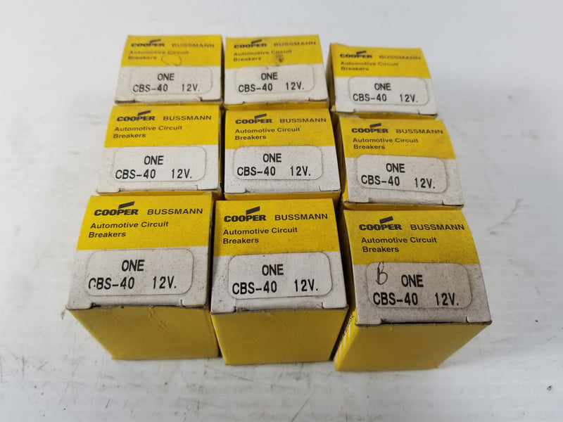 Cooper Bussmann CBS-40 Automotive Circuit Breaker (Lot of 9)