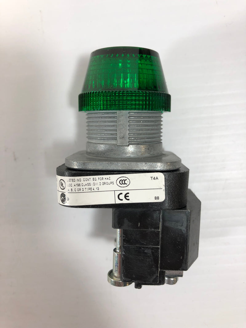 Allen Bradley 800T-P16G Series U Green Lens Pilot Light Push Button