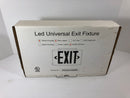 LED Universal Exit Light Fixture Sign - White with Red Letters PAC0201B2RW