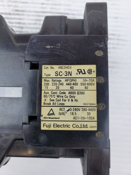 Fuji Electric SC-3N (65) Magnetic Contactor 4NC2H# SC3N65