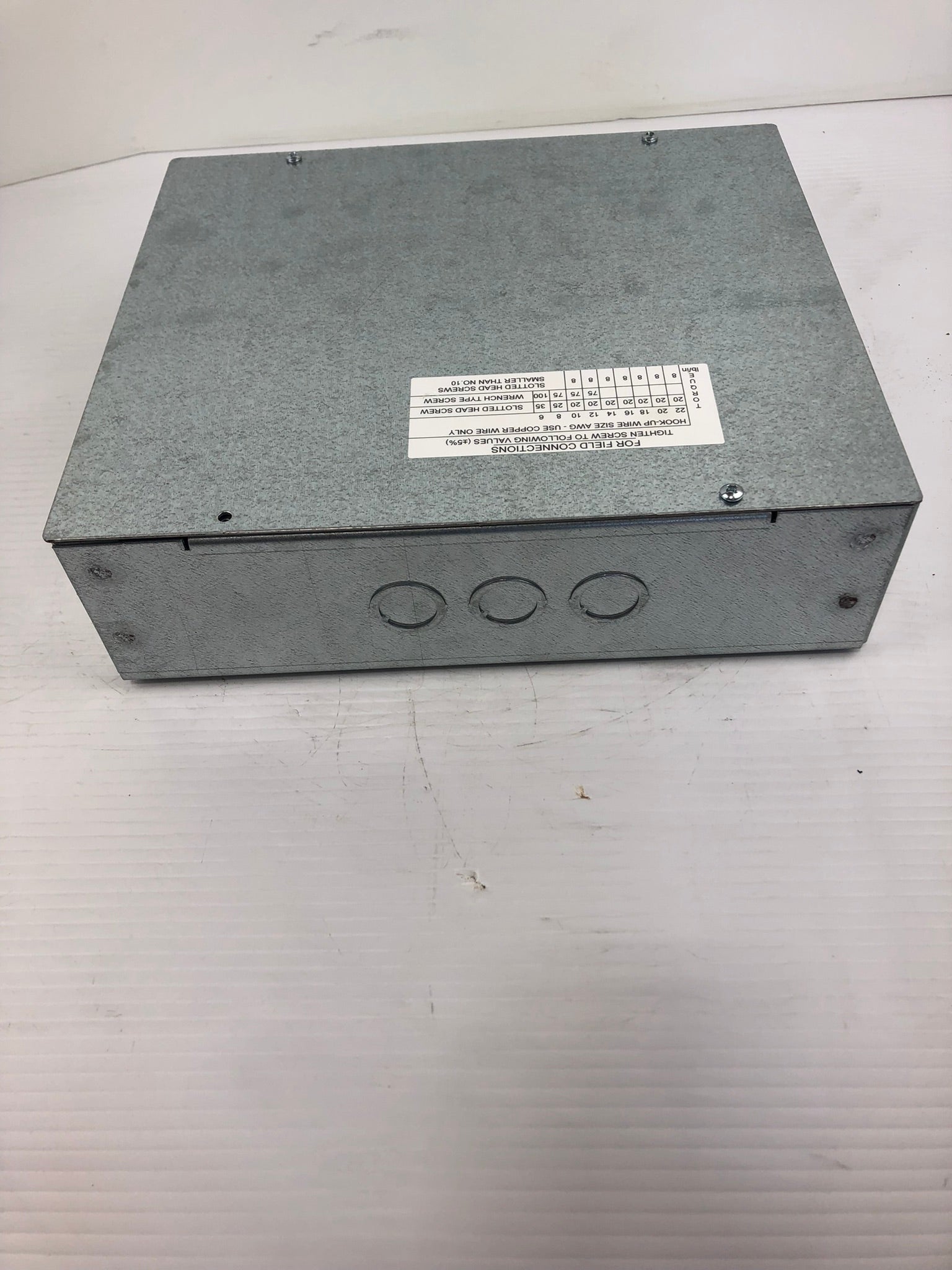 Electrical Junction Box 12" x 10.5" x 3.5" P00570112 138907 Rev 2 Metal Storage